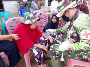 Tim Medis TMMD Kodim Aceh Barat Sosialisasi Protokol Kesehatan Covid-19