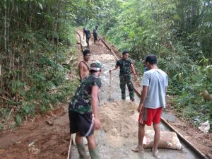 Rabat Beton Terlaksana 40 Persen di Lokasi TMMD Kodim Ketapang