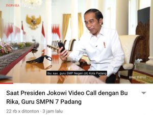 Guru Matematika di Padang di Video Call Presiden Jokowi,  Ini Percakapan Mereka