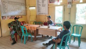 Satgas TMMD ke-110 Kodim 1201 Bercengkrama Dengan Aparatur Desa