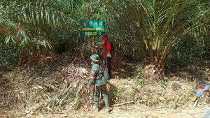 Satgas TMMD 110 Kodim 1201 Pasang Tanda di Lokasi Pembangunan Box Cluvert