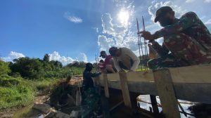 Satgas TMMD 110 Kodim 1201 Gencar Pembuatan Jembatan Beton