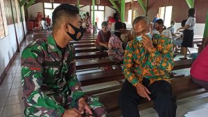 Satgas TMMD 110/ Kodim 1201 Jalin Silaturahmi Dengan Ketua Stasi Gereja Khatolik Santa Maria