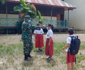 Satgas TMMD Ke110, Pastika Pelajar Bebas Covid -19