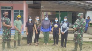 Gandeng Pos Kesdes ,Satgas Tmmd 110 Putussibau Terapkan Protokol Kesehatan