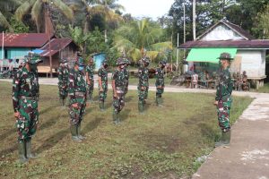 Sebelum Giat TMMD Ke 110 Kodim 1206/PSB, Serda Boy Rahman Gelar Apel Pagi