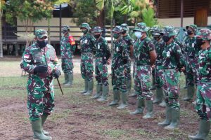 Dandim 1206/PSB Pimpin Langsung Apel Pagi di Lokasi TMMD