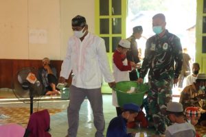 Satgas TMMD ke 110 Memperingati Hari Isra’Miraj yang ke 1442H bersama masyrakat Suka Ramai