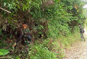 Satgas TMMD Kodim 1206/PSB Gelar Baksos Pembersihan Pinggir Jalan.