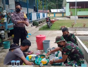 Kokohnya Kebersamaan TNI dan Polri Dalam TMMD 110 Kodim 1206/Putussibau.