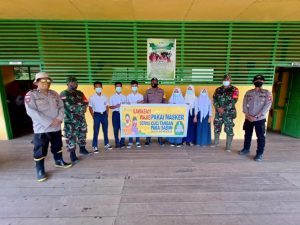 Datangi Sekolahan ,Satgas TMMD 110 Putussibau  Terapkan  Prokes
