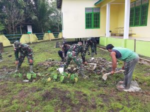 Sinergitas TNI, Polri dan Masyarakat di TMMD ke 110 Kodim 1206/Psb