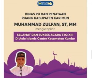 Selamat Atas Pelaksanaan STQ XIII Tingkat Kabupaten Karimun 2021