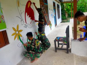 Penghujung Purna Tugas Satgas TMMD 110 Putussibau Perindah  Paud Hulu pengkadan