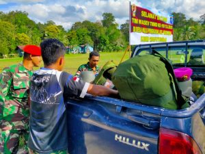 Momen Terakhir Mobil Desa Turut   Bawakan  Alkap Satgas TMMD 110 Putussibau