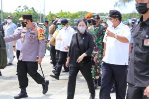 Jelang Lebaran, Panglima TNI, Kapolri dan Ketua DPR RI Tinjau Lokasi Penyekatan di Bakauheni Lampung