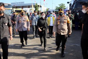 Panglima TNI, Kapolri dan Ketua DPR RI Tinjau Posko Penyekatan di Gerbang Tol Pejagan Brebes