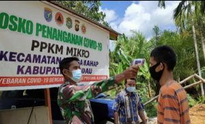 Koramil 22/ Belitang Mensosialisasikan 5M kepada masyarakat binaan