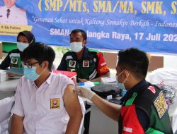 Setelah Vaksinasi Massal Untuk Dewasa, Kini Polda Kalteng Sasar Pelajar Usia 12-17 Tahun