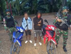 Melintas di Jalur tak Resmi, Dua Motor asal Malaysia Diamankan Satgas Pamtas di Dusun Segumun