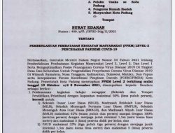 Ini Aturan PPKM Level 2 di Padang dan Persyaratan Menjadi PPKM Level 1