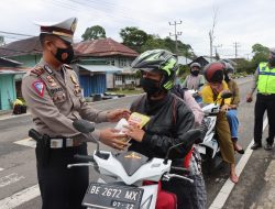 Satlantas Polres Lambar Gelar Migor dan Masker