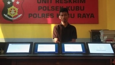 3 Maling Laptop Dibekuk Polsek Kubu, 1 Buron