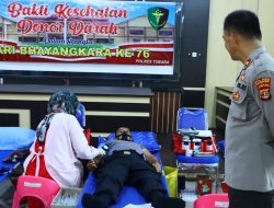 Sambut HUT Bhayangkara ke-76 Polres Tubaba Gelar Donor Darah
