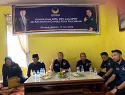 Pasca Rakenas Partai NasDem, Danu Mirwando Gelar Konsolidasi dengan Pengurus Partai Se Kecamatan Gandus