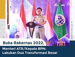 Buka Rakernas 2022, Menteri ATR/BPN: Lakukan dua Transformasi Besar