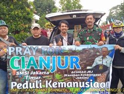 SMSI Jaktim Gandeng Kasubankesbangpol JT Turun Tangan Peduli Korban Gempa Cianjur