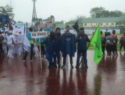 Diguyur Hujan, Kontingen Sekadau Tetap Semangat di Opening Ceremony Porprov XIII Kalbar