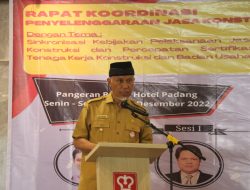 Gubernur Sumbar Sampaikan Target Pembangunan Infrastruktur Dalam Rakor Sinkronisasi Kebijakan Pelaksanaan Jasa Konstruksi