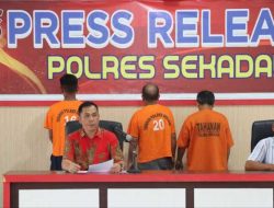 2 Tersangka Tipikor Dana Desa dan 1 Pelaku Penganiayaan Anak Dibawah Umur Ditahan Polres Sekadau
