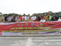 Stop Judi dan Narkoba, Bupati Asahan Beserta Forkopimda dan Elemen Masyarakat Gelar Deklarasi