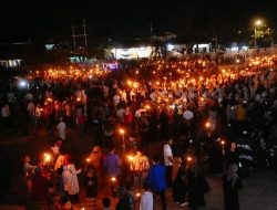 Sambut Tahun Baru Islam, Ribuan Peserta Meriahkan Pawai Obor di Kabupaten Ketapang