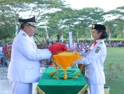 Wabup Asahan Pimpin Upacara Penurunan Bendera Merah Putih