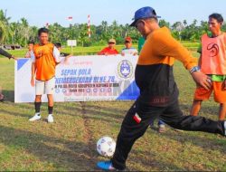 Citra Duani Membuka Turnamen Sepak Bola di Pulau Maya Kayong Utara
