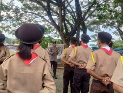 Bhabinkamtibmas Berikan Sosialisasi Tertib Lalu Lintas kepada Pramuka Saka Bhayangkara di Sekadau