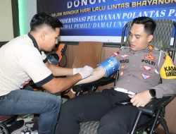 Satlantas Sanggau Gelar Donor Darah dalam Rangka Hari Lalu Lintas Bhayangkara ke-68