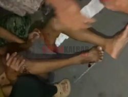 Lakalantas Truk vs Sepeda Motor di Tebas Sambas