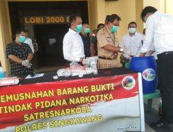 Polres Singkawang Gelar Pemusnahan Sabu 4 Kg