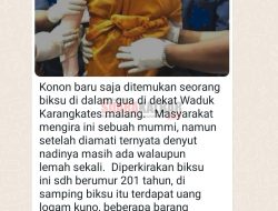 CEK FAKTA: Salah, Biksu Ditemukan Dekat Waduk Karangkates Malang