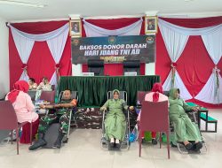 Sambut Hari Juang Kartika Ke-78, 250 Personil TNI – POLRI Lakukan Donor Darah