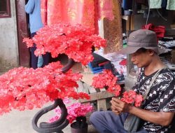 Pengrajin Pohon Meihwa di Kubu Raya, Manfaatkan Sampah Plastik Jadi Bahan Baku