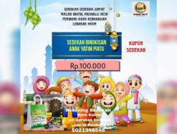 Gerakan Sedekah Jumat Penibung Buka Donasi Parcel Lebaran Anak Yatim dan Dhuafa