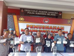 Hasil Ungkap Kasus Ditresnarkoba Polda Sumsel, Lebih dari 7 Kilogram Sabu Dimusnahkan