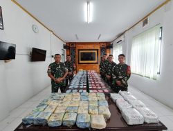 Satgas Pamtas Yonkav 12/BC Gagalkan Penyelundupan 35,9 Kg Sabu di Temajuk Sambas