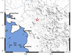 Gempa Bumi Tektonik M 1.6 Dirasakan di Ketapang, Kalimantan Barat