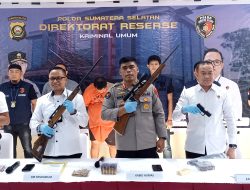 Ditreskrimum Polda Sumsel Tangkap ASN Kementerian dengan Ratusan Amunisi dan Senjata Ilegal